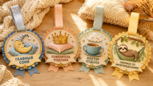 Медали для семейной игры «Самый ленивый чемпионат»